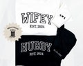 Personalized Couples Embroidered Sweatshirt, Matching Wifey and Hubby Sweatshirts, New Wife Sweatshirt, New Couples Gift, Bridal Shower Gift