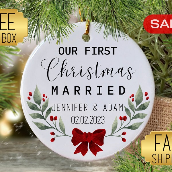 Married Couples First Christmas Ornaments Etsy