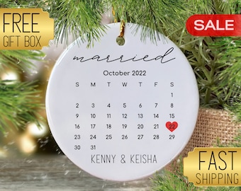 First Married Christmas Ornament 2025, Personalized Married Ornament, Custom Marriage Ornament, Just Married Ornament, Newlywed Ornament