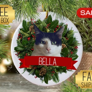 Personalized Pet Ornament with Name, Custom Cat Ornament, Pet Memorial Ornament, Pet Remembrance, Pet Loss Gift, Personalized Cat Ornament