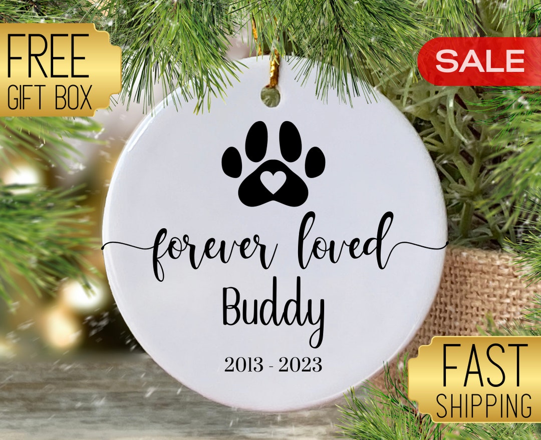 Personalized Pet Memorial Ornament, Custom Dog Name Ornament, Dog ...
