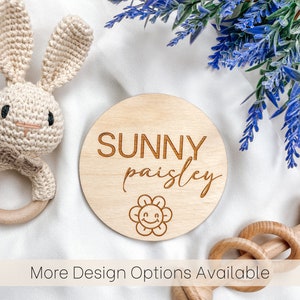 Baby Name Reveal Sign, Personalized Baby Name Announcement Sign, Wooden Name Birth Announcement Sign, Birth Announcement Sign for Hospital