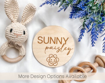 Baby Name Reveal Sign, Personalized Baby Name Announcement Sign, Wooden Name Birth Announcement Sign, Birth Announcement Sign for Hospital