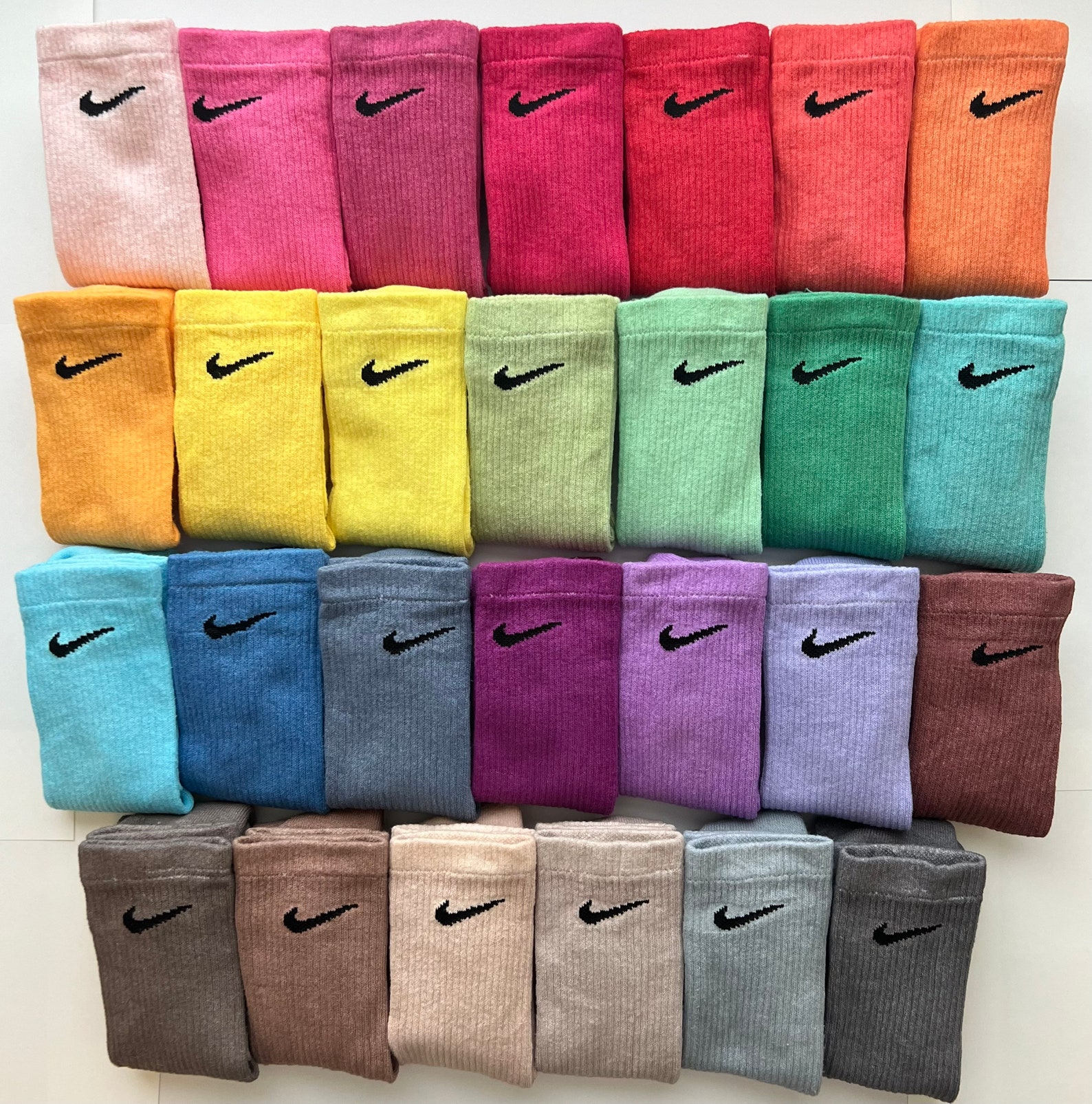 Hand Dyed Nike Drifit Crew Socks Etsy
