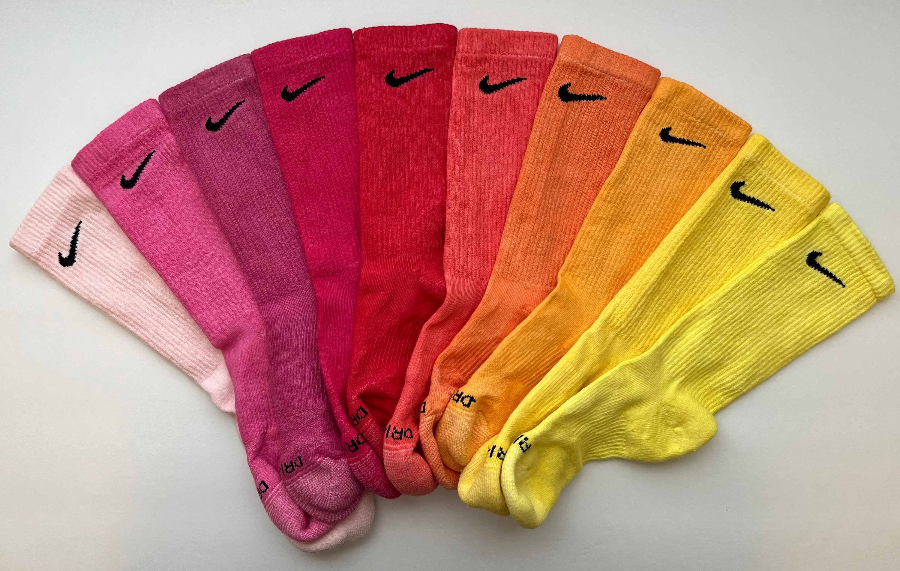 Hand Dyed Nike Dri-fit Crew Socks - Etsy
