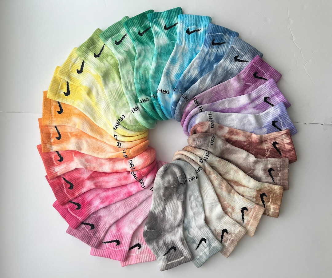 Tie Dye Nike Socks, Ankle Socks, Dri-fit, Hand Dyed, Casual Socks ...