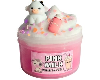 Cloud Slime Pink Milk Scented White and Pink