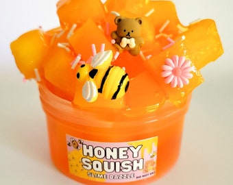 Honey Squish Clear Jelly Cube Slime