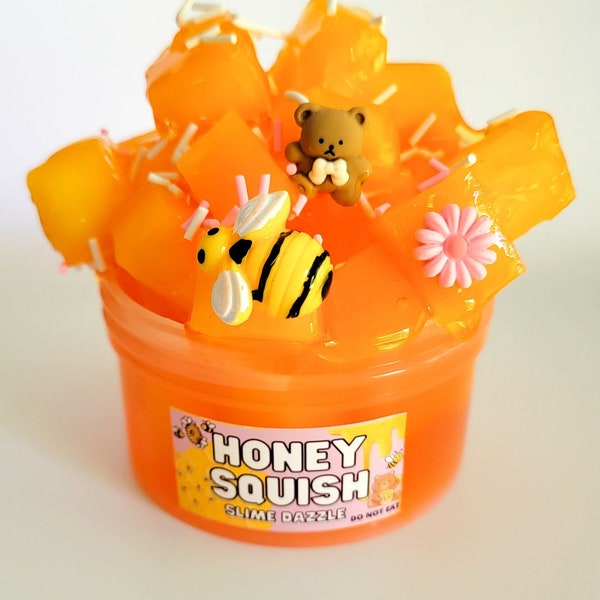 Honey Squish Clear Jelly Cube Slime