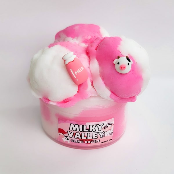 Milky Valley Scented Cloud Slime White and Pink