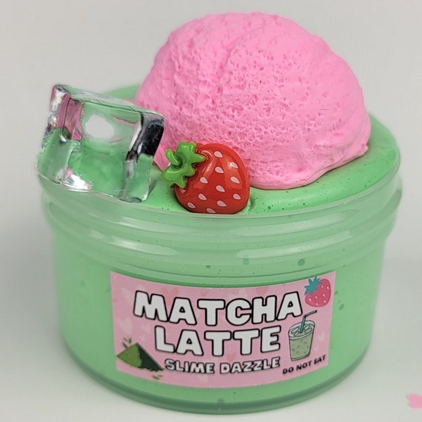 Strawberry Matcha Latte Butter Slime DIY