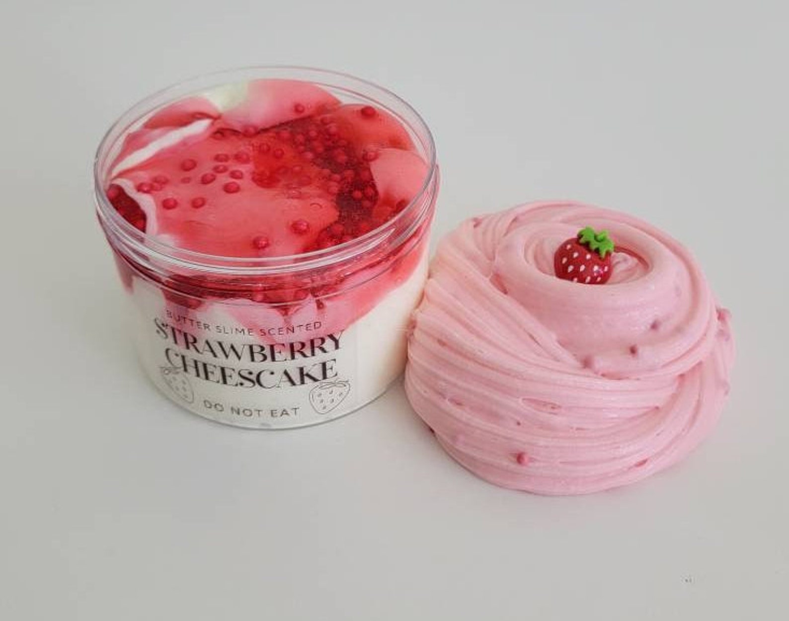 Strawberry Cheesecake Slime Scented Etsy Finland
