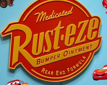 ¡Letrero de Disney/Pixar inspirado en Cars Rusteze Disneyland/Disney World!