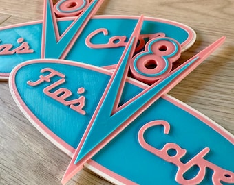 Flo's V8 Cafe - ¡Letrero de Disney/Pixar inspirado en Cars Disneyland/Disney World!