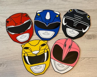 Cartello da parete originale con casco retrò dei Power Rangers!