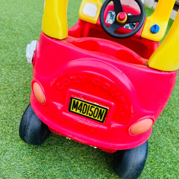 Little Tikes Custom Number Plate | Kids | Toy Car | Personalised | Cozy Coupe