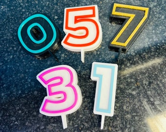 Number Candle Holder Cake Topper | Birthday | Party | Decor | Custom | Celebration