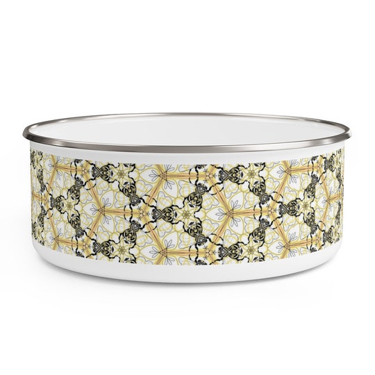 Disover Honeycomb bee Enamel Bowl