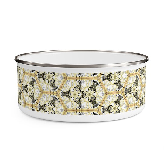 Disover Honeycomb bee Enamel Bowl