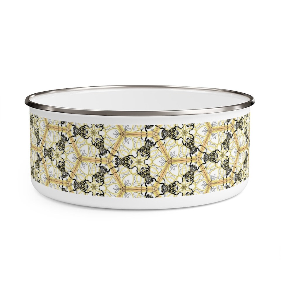 Discover Honeycomb bee Enamel Bowl