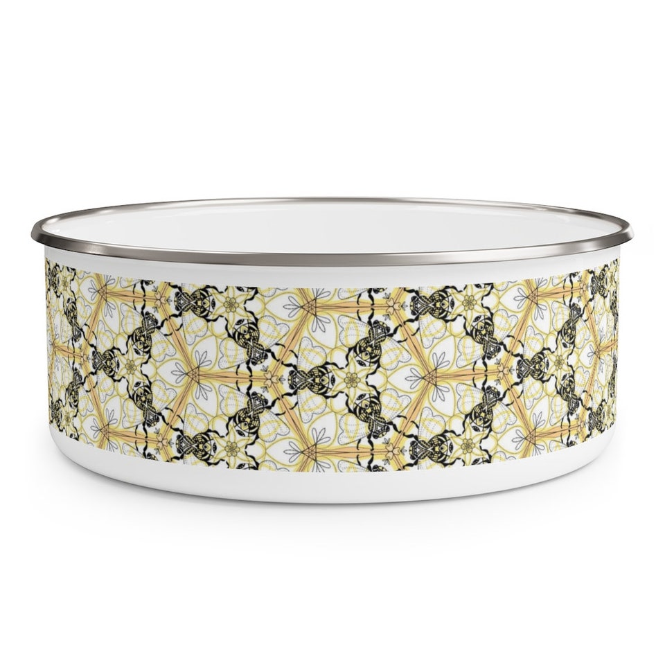 Discover Honeycomb bee Enamel Bowl