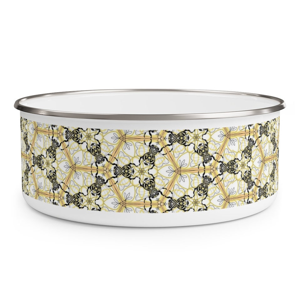 Discover Honeycomb bee Enamel Bowl