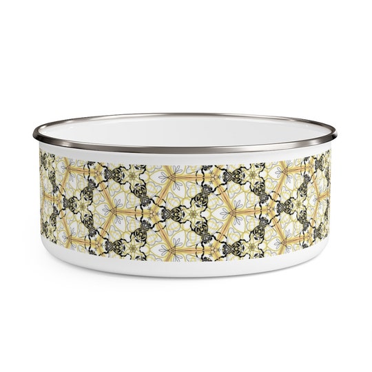 Disover Honeycomb bee Enamel Bowl