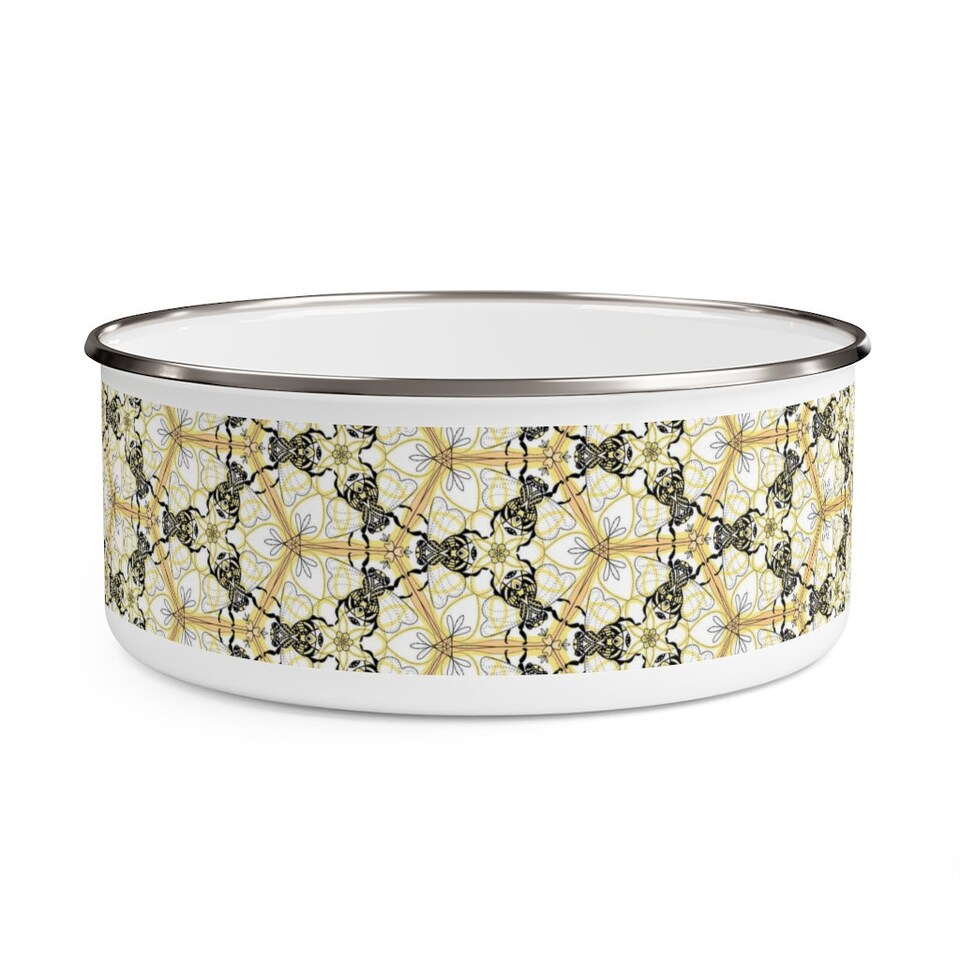 Discover Honeycomb bee Enamel Bowl