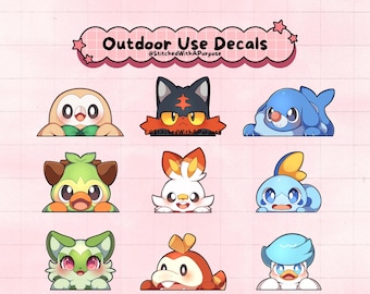 Cute Anime Gen 7-9 Inspired Outdoor Use Peeker Decal ~ Sticker ~ Great Birthday/Christmas Gift ~ Convention Collection