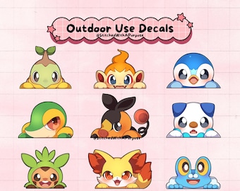 Cute Anime Gen 4-6 Inspired Outdoor Use Peeker Decal ~ Sticker ~ Great Birthday/Christmas Gift ~ Convention Collection