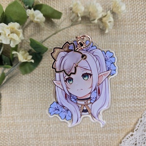 Anime Elf Inspired 2.5-Inch Keychain ~ Fantasy Acrylic Charm ~ Great Birthday Gift ~ Convention Collection