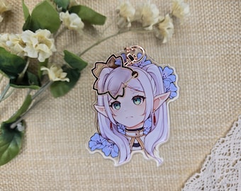 Anime Elf Inspired 2.5-Inch Keychain ~ Fantasy Acrylic Charm ~ Great Birthday Gift ~ Convention Collection