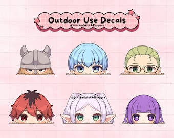 Anime Elf Inspired Custom Outdoor Use Peeker Decal ~ Anime Sticker ~ Great Birthday/Christmas Gift ~ Convention Collection