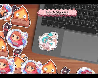 Nostalgic Studio Inspired Handmade Stickers ~ Fantasy Decal ~ Great Birthday Gift ~ Convention Collection