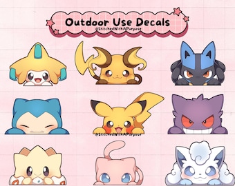 Cute Anime Inspired Outdoor Use Peeker Decal ~ Sticker ~ Great Birthday Gift ~ Convention Collection