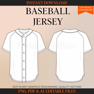 Dibujo técnico de camiseta de béisbol Dibujo de ropa urbana Plantilla de paquete de tecnología Diseño de ropa plana de moda Diseño de moda Ropa Vector