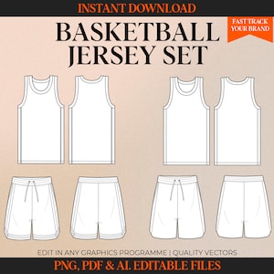 Basketball Jersey Set Tech Drawing Mesh Short Drawing Streetwear Tech Pack Template Fashion Flat Clothing Design Fashion Design Template