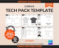 Fashion Tech Pack for Canva T-Shirt Tech Pack Template Tee Shirt Clothing Brand Mockup Canva DIY Oversized T-Shirt Tech Pack PDF product logo