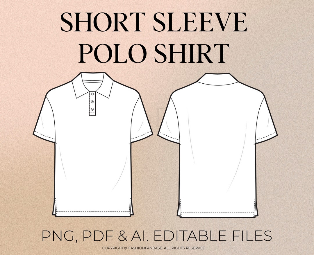 Short Sleeve Polo Shirt Drawing Polo Shirt Fashion Flat Streetwear Tech