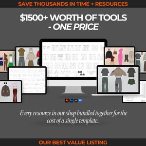 2100+ streetwear vectors clothing mockup bundle with fashion sketches, fashion drawings, flat sketches, and clothing vector templates. Includes hoodie mockups, t-shirt mockups, pants, shorts, and jacket flat sketches, perfect for creating fashion tech pack templates, streetwear clothing mockups, and apparel design presentations. Digital fashion drawings for fashion designers to use in tech packs, design development, and streetwear fashion projects.