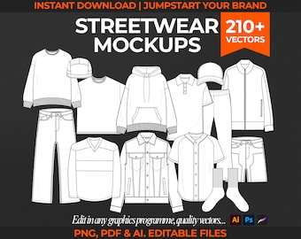 Streetwear Vector Clothing Mock Up Fashion Tech Pack Template Clothing Vector Fashion Design Templates Fashion Drawing Fashion Vector Hoodie