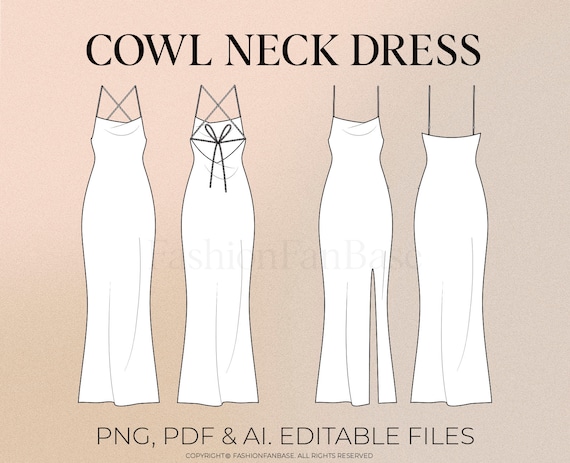 Slip Dress Drawing Cowl Neck Dress Tech Drawing Dress Drawing Evening Wear Tech Pack Template Fashion Flat Clothing Design Fashion Design - Etsy Israel Slip Dress Drawing Cowl Neck Dress Tech Drawing Dress Drawing Evening Wear Tech Pack Template Fashion Flat Clothing Design Fashion Design - Etsy Israel