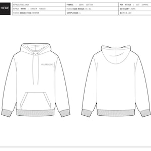 Fashion Tech Pack Template Canva Tech Pack Template Hoodie Tech Pack Sweatshirt Drawing Canva Template Fashion Design Techpack techpack template Sweatshirt Drawing