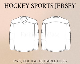 Hockey Jersey Drawing Streetwear Vector Sports Jersey Drawing Sport Sweater Tech Pack Template Fashion Flat Clothing Mock Up Clothing Vector