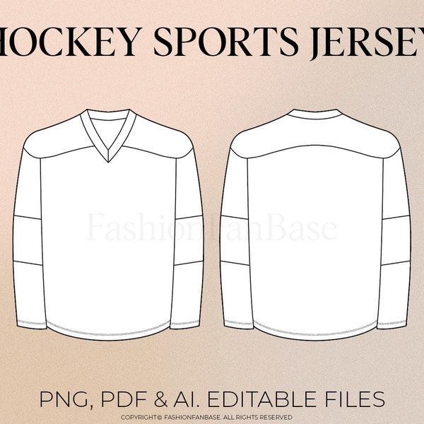 Hockey Jersey Drawing Streetwear Vector Sports Jersey Drawing Sport Sweater Tech Pack Template Fashion Flat Clothing Mock Up Clothing Vector