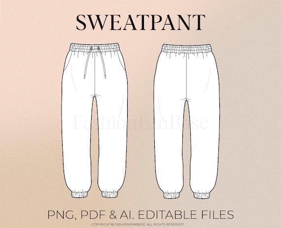 Sweatpant Tech Drawing Streetwear Vector Jogger Drawing