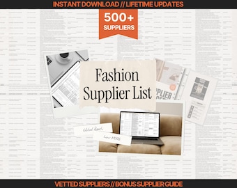 500 + Fashion Manufacturer Supplier List & Guidebook Streetwear Vector Tech Pack Template Fashion Design Fashion Flats Clothing Mock Up