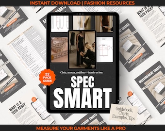 SPEC SMART: Beginner Fashion Measurement Guide Editable POM Charts Fashion Spec Sheet & Garment Measurement Templates for Clothing Brands