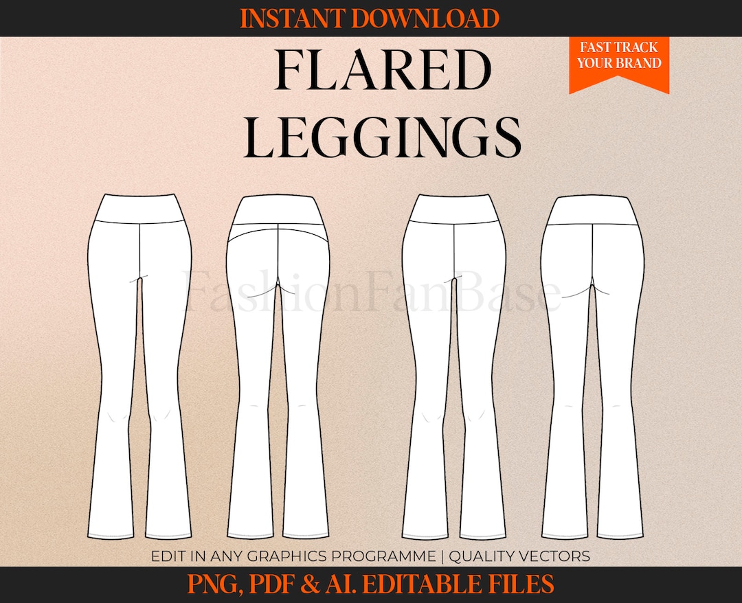 Flared Legging Drawing Yoga Legging Vector Yoga Pants Activewear