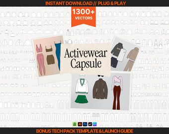 1300+ Activewear Fashion Vectors Tech Pack Template Streetwear Mockup Loungewear Flat Sketch Clothing Mockup Hoodie Vector Fashion Template